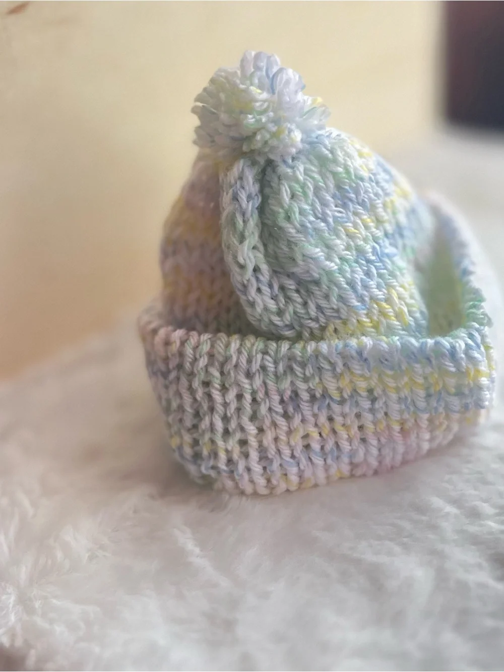Pastel Multicolor Knit Beanie for Kids
